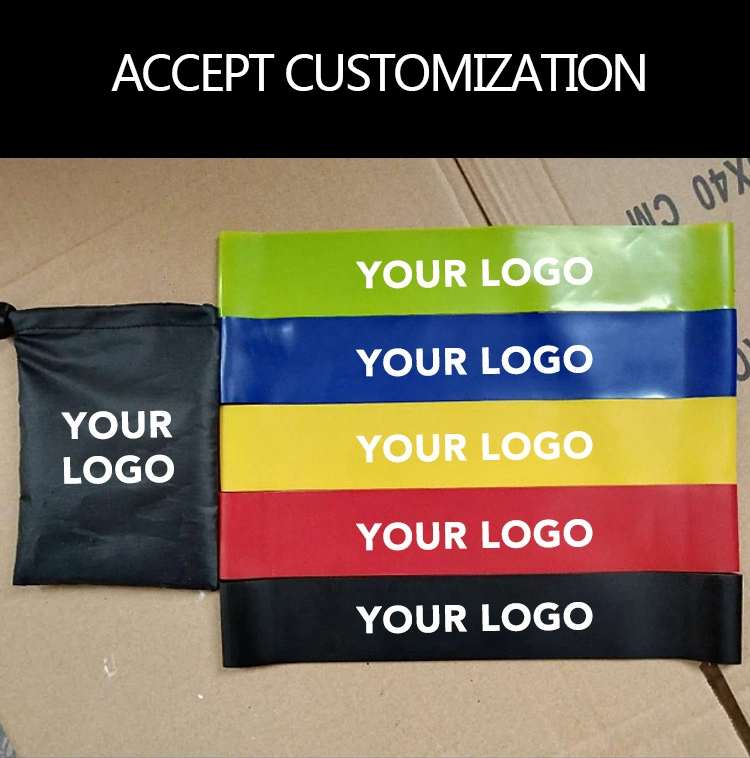 High Quality Exercise Mini Latex Yoga Custom Print Logo Set Resistance Band