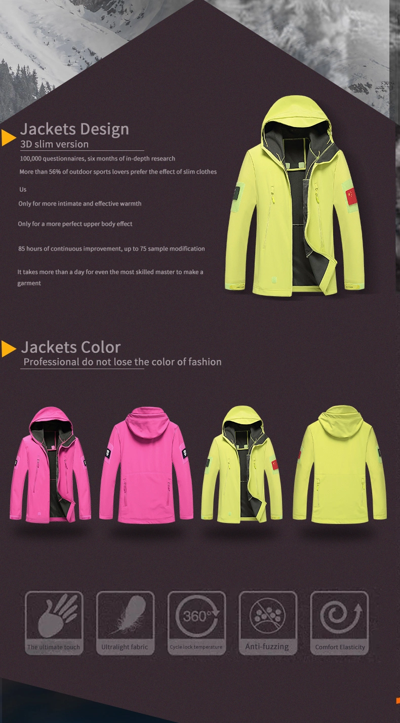 Women&prime; S Soft Shell Jacket, Wool Lined Thermal Jacket, Lightweight Hooded Windproof Coat, and a Sweater.