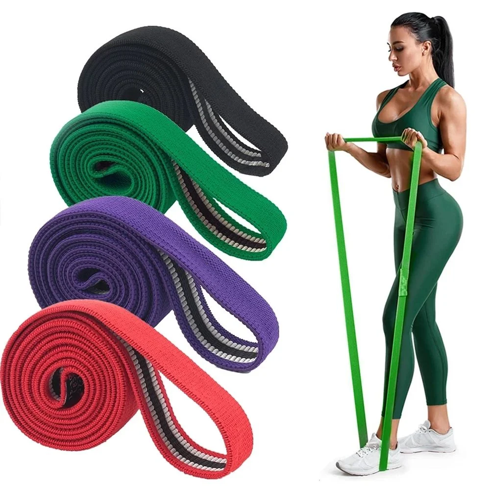 Training Gym Equipment Fabric Long Resistance Bands for Fitness Yoga Assisted Stretching