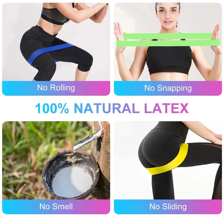 High Quality Exercise Mini Latex Yoga Custom Print Logo Set Resistance Band