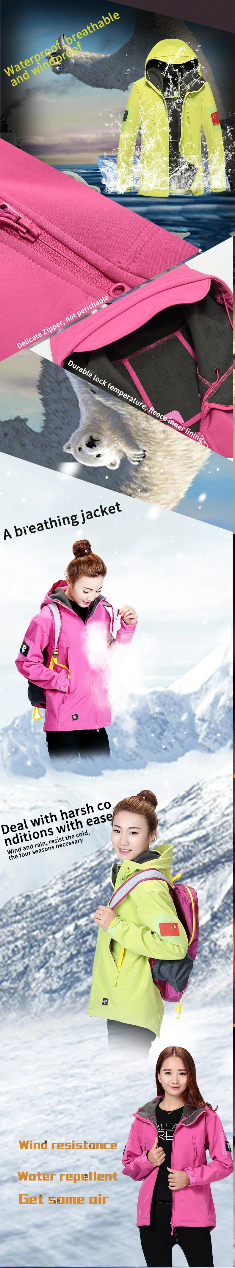 Women&prime; S Soft Shell Jacket, Wool Lined Thermal Jacket, Lightweight Hooded Windproof Coat, and a Sweater.